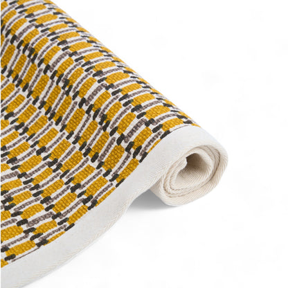 MODERN RETRO - Mustard weave texture print, 100% cotton dhuerrie, sizes available