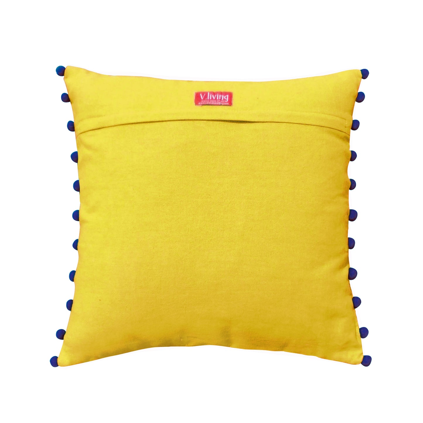 Stylized Floral Yellow - Embroidery Cushion Cover - Vliving