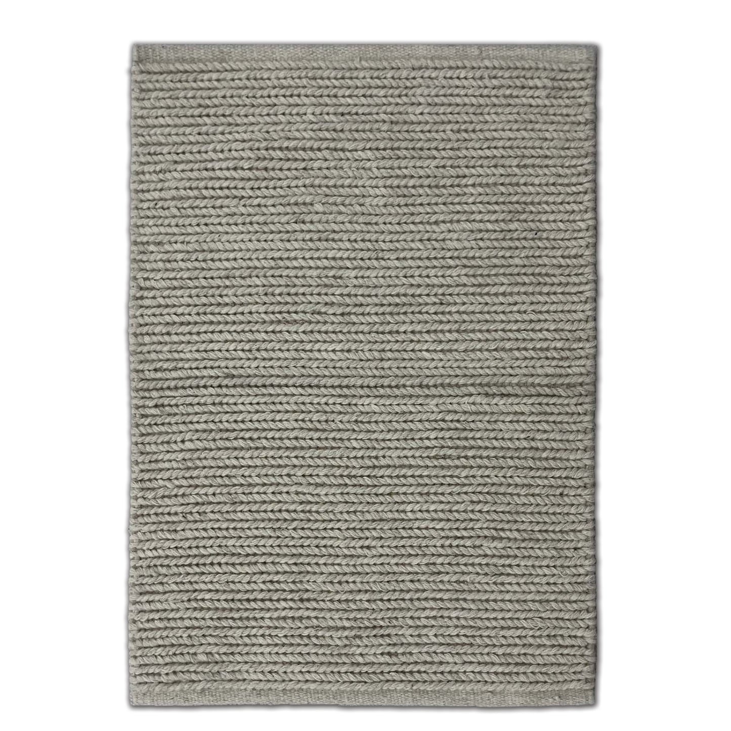 Sandstone Grey colour Braided wool rug, Sizes available