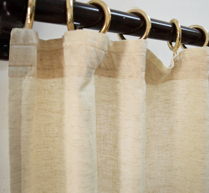 Natural colour curtain Panel, flex cotton fabric, sizes available