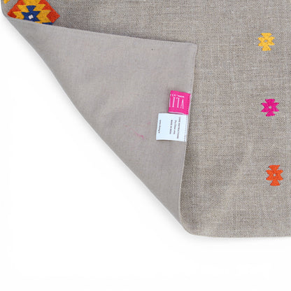 FOLK Pure Linen Table Mats – with Multicolour Kilim Embrdoiery - Vliving