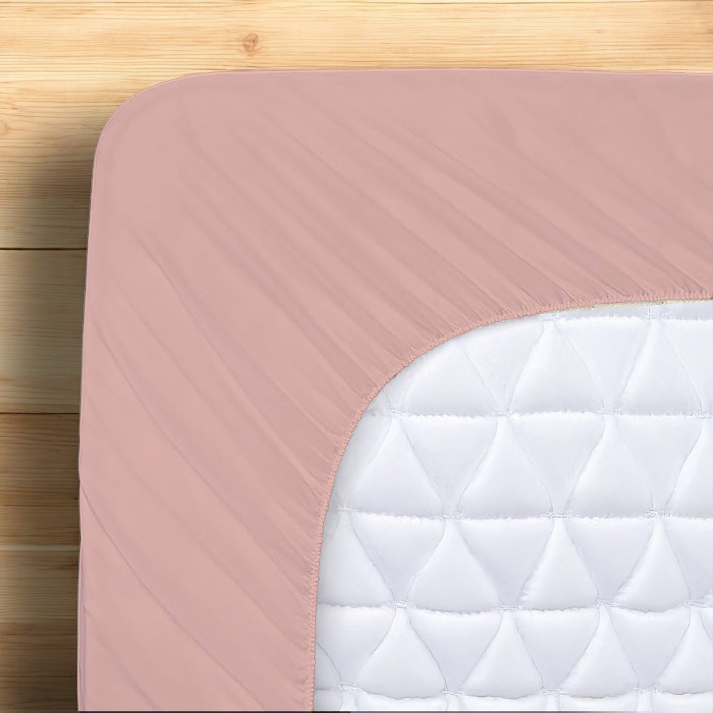 OLD ROSE - 300TC fitted sheet set, premium pure cotton