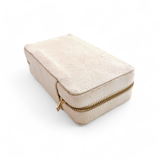 Natural Canvas Rectangular box with 2 pouches