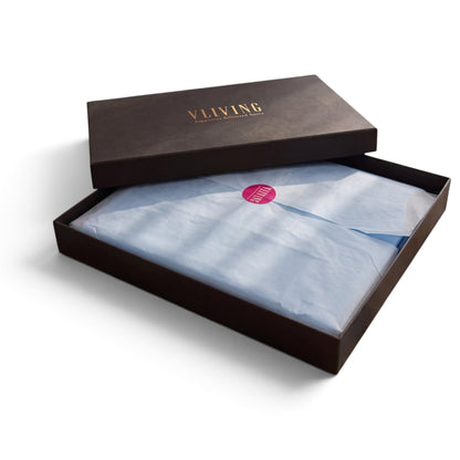 Sky Blue 300TC Cotton Satin Sheet Set — Premium Gift Box | VLiving