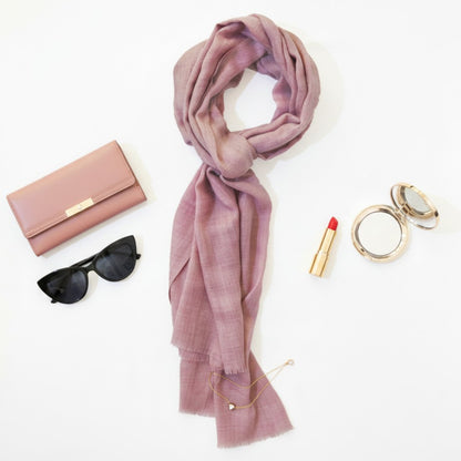 BLUSH fine wool scarf women, solid colour, reversible, fashion shawl or stole or wrap, gift for women - Vliving