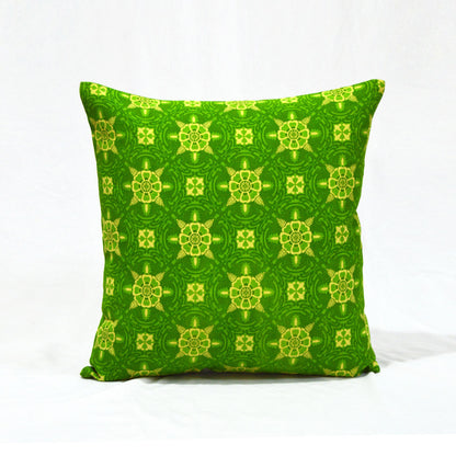 Talavera - Bright green tile print cushion cover