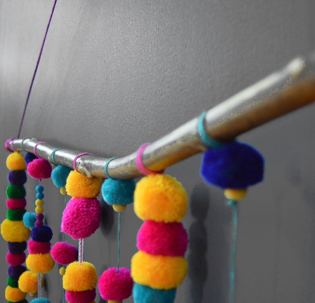 Wall art - tassel and Pompom garland wall hanging