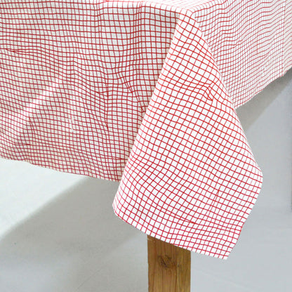 Table cloth - red and white check pattern, size available