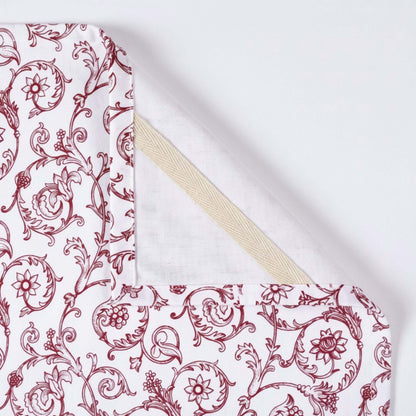 Red & White Victorian Swirl Print Cotton Kitchen Towel | 100% Cotton | 20"×28"