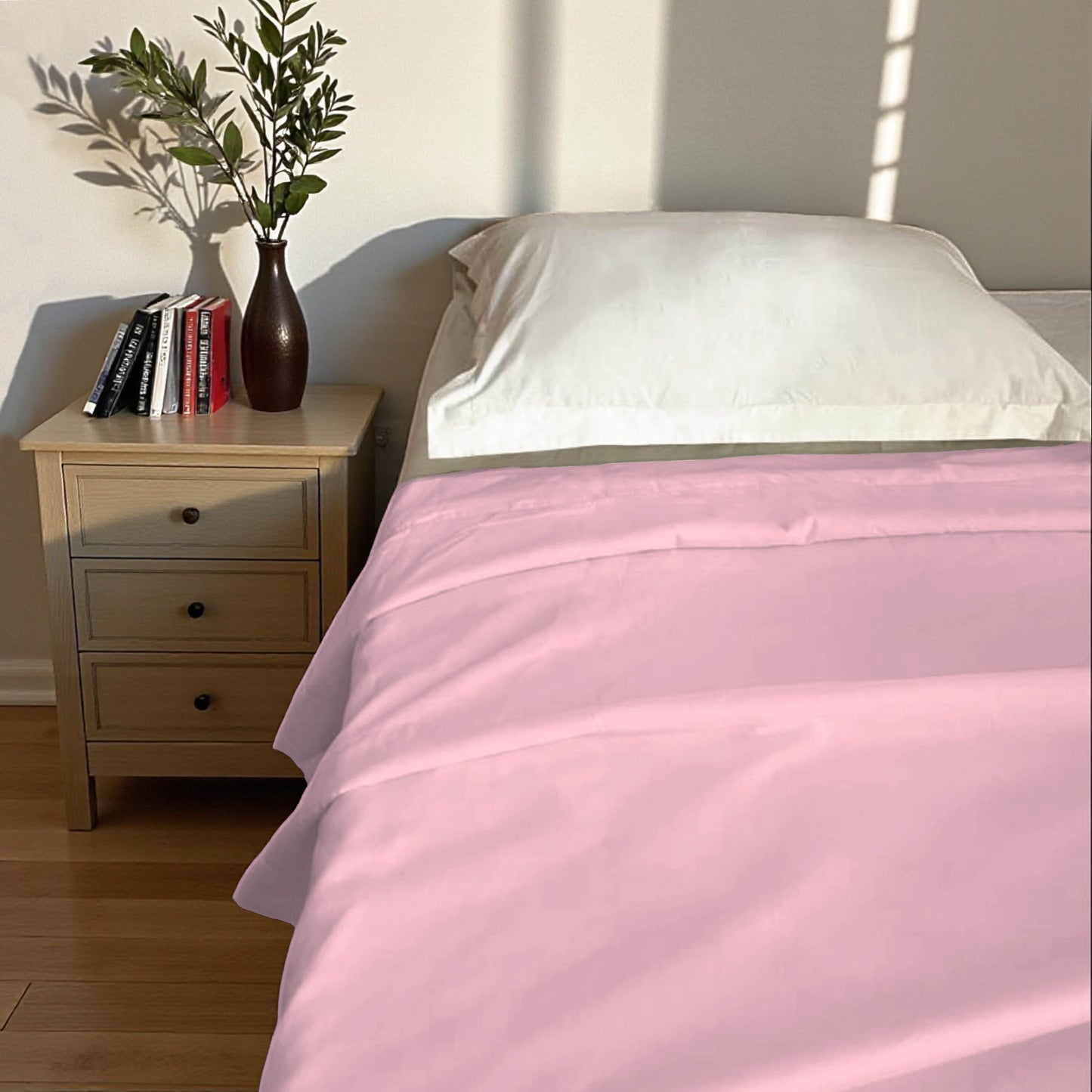 BLUSH PINK - Solid colour soft Cotton three layer dohar, sizes available