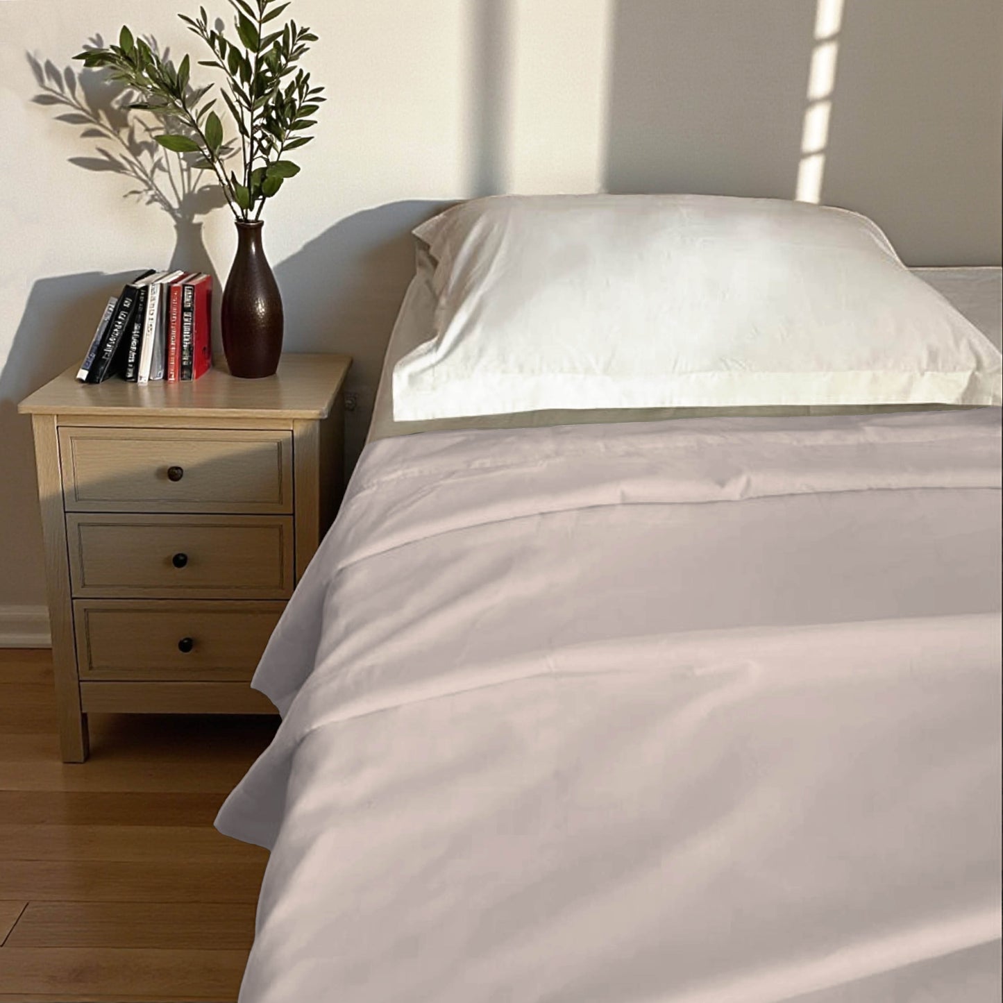 BEIGE - Solid colour soft Cotton three layer dohar, sizes available