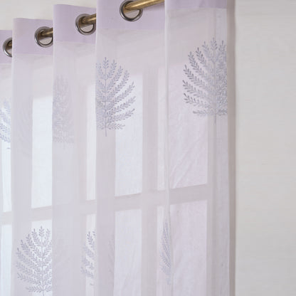 ORGANDY curtain with fern embroidery - sizes available