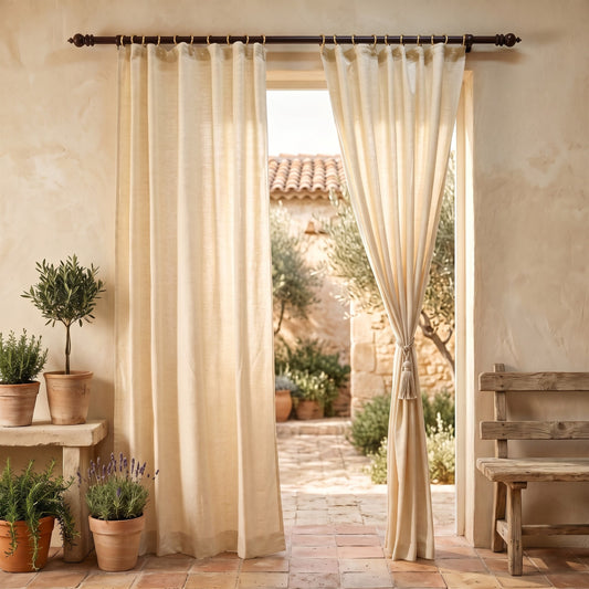 Natural Ecru Flex Cotton Curtain Panel – 2 Sizes, 4 Hanging Styles