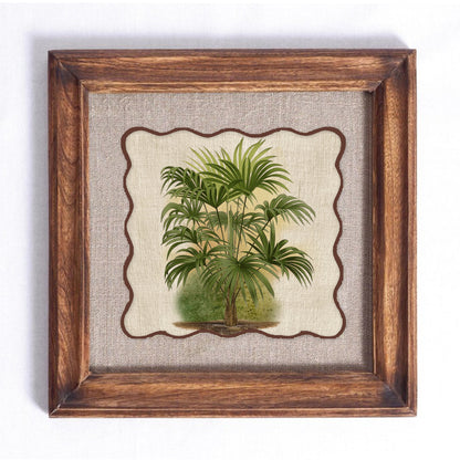 BOTANICAL - PALM wall art with wooden frame, 12X12 inches