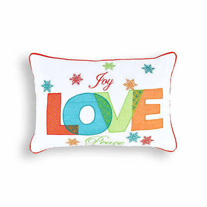 Christmas pillow cover, Love pillow, embroidered cushion cover