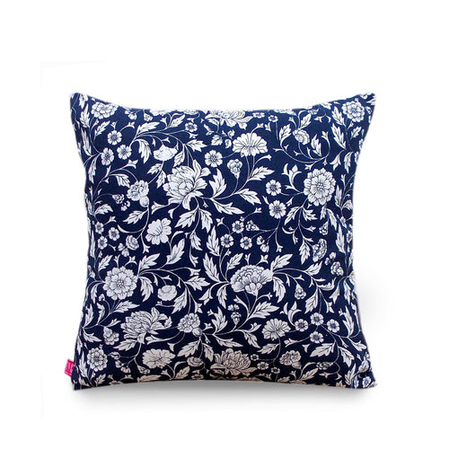 Indigo- Kalamkari print cushion cover, cotton pillow cover