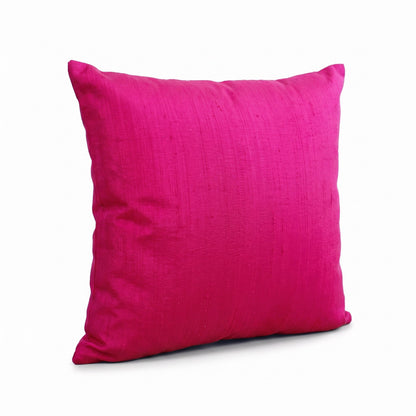 Hot Pink Pure Dupioni Silk Cushion Cover | Reversible | Concealed Zip | Muslin Lined