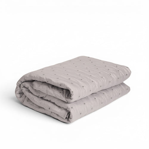 Concrete Grey 300TC Fine Cotton Quilt – Diamond Pattern Tuck Quilting