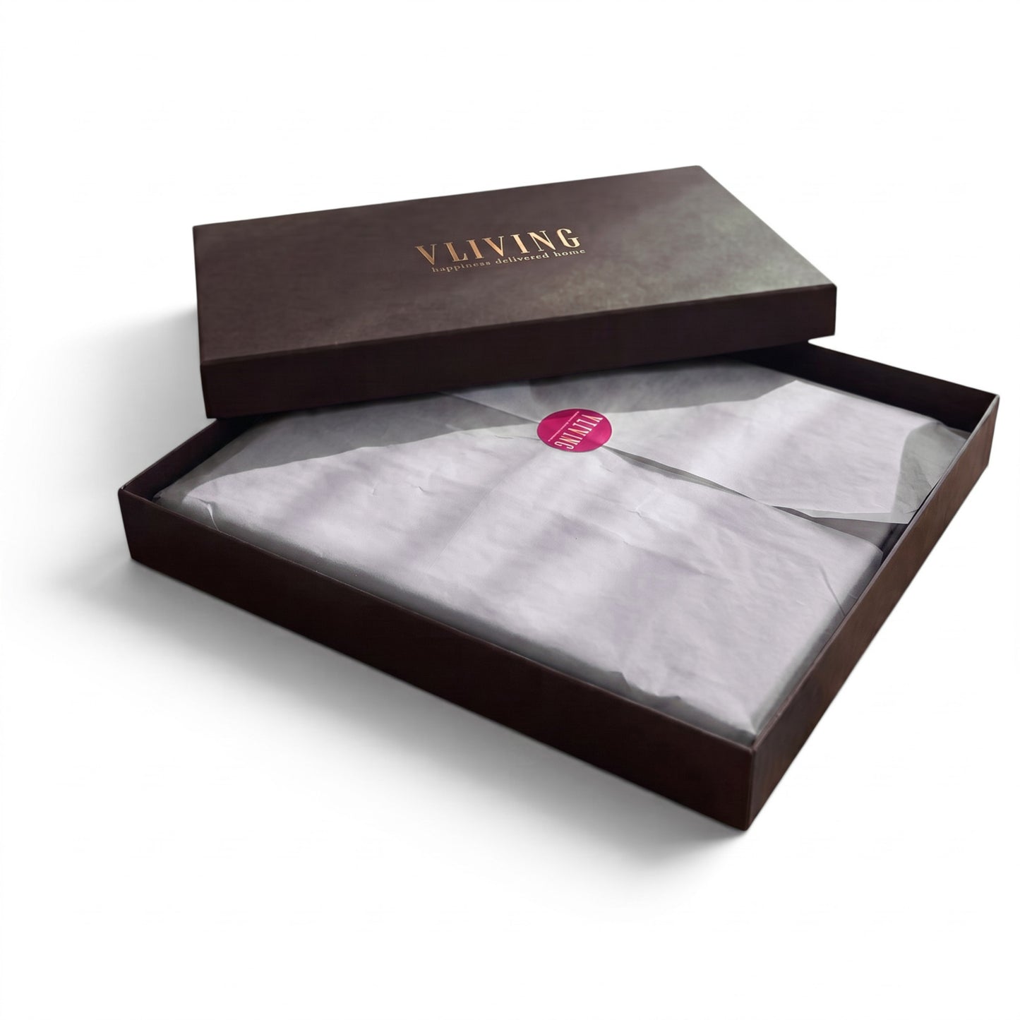 Concrete Grey 300TC Cotton Satin Sheet Set — Premium Gift Box | VLiving