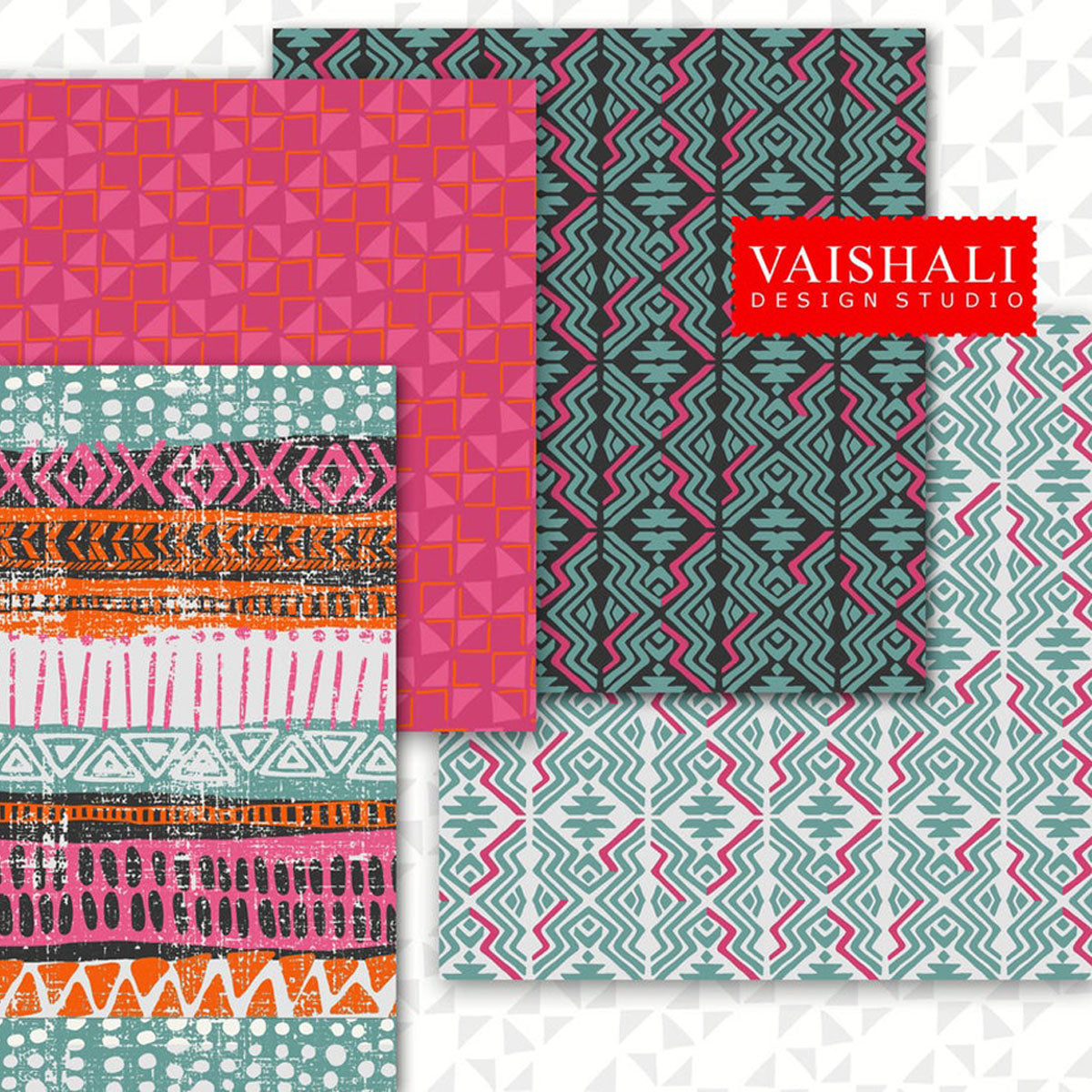 African pattern, Digital print pack, 4 sheets
