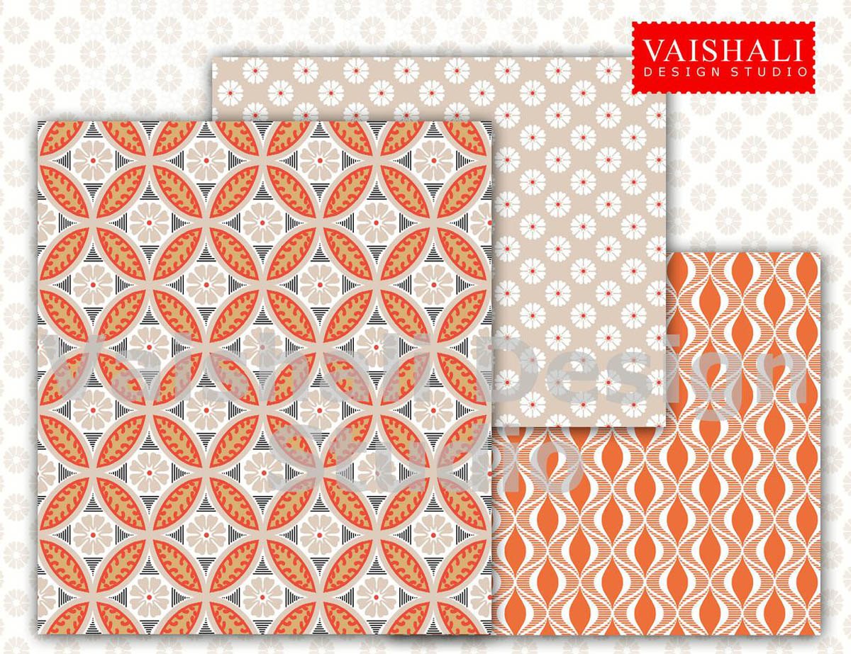 Vintage TILE prints,rust, neutral colour palette, 3 sheets, digital print downloads