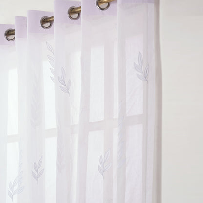 ORGANDY curtain with leaf embroidery and applique - sizes available