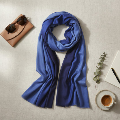 Ombre Scarf - reversible in Fine Wool Blend in Three Colour Options - Vliving