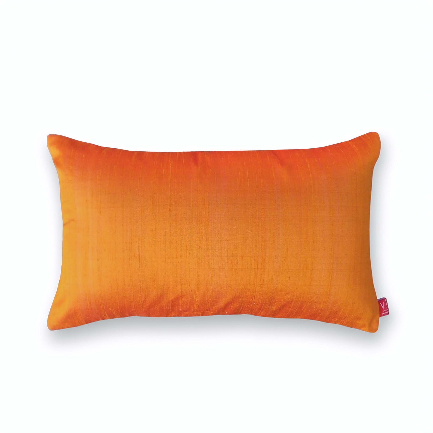 Tangerine solid pure silk pillow cover, sizes available