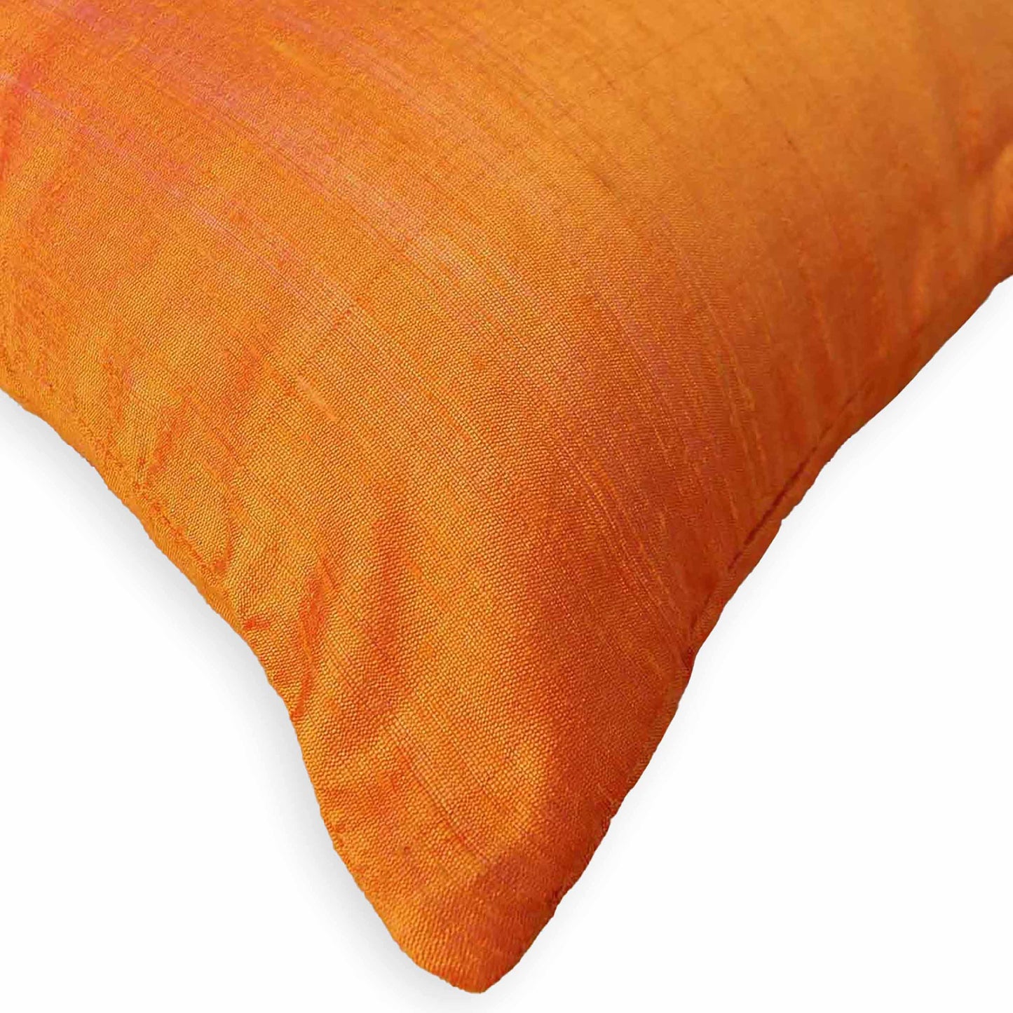 Tangerine solid pure silk pillow cover, sizes available
