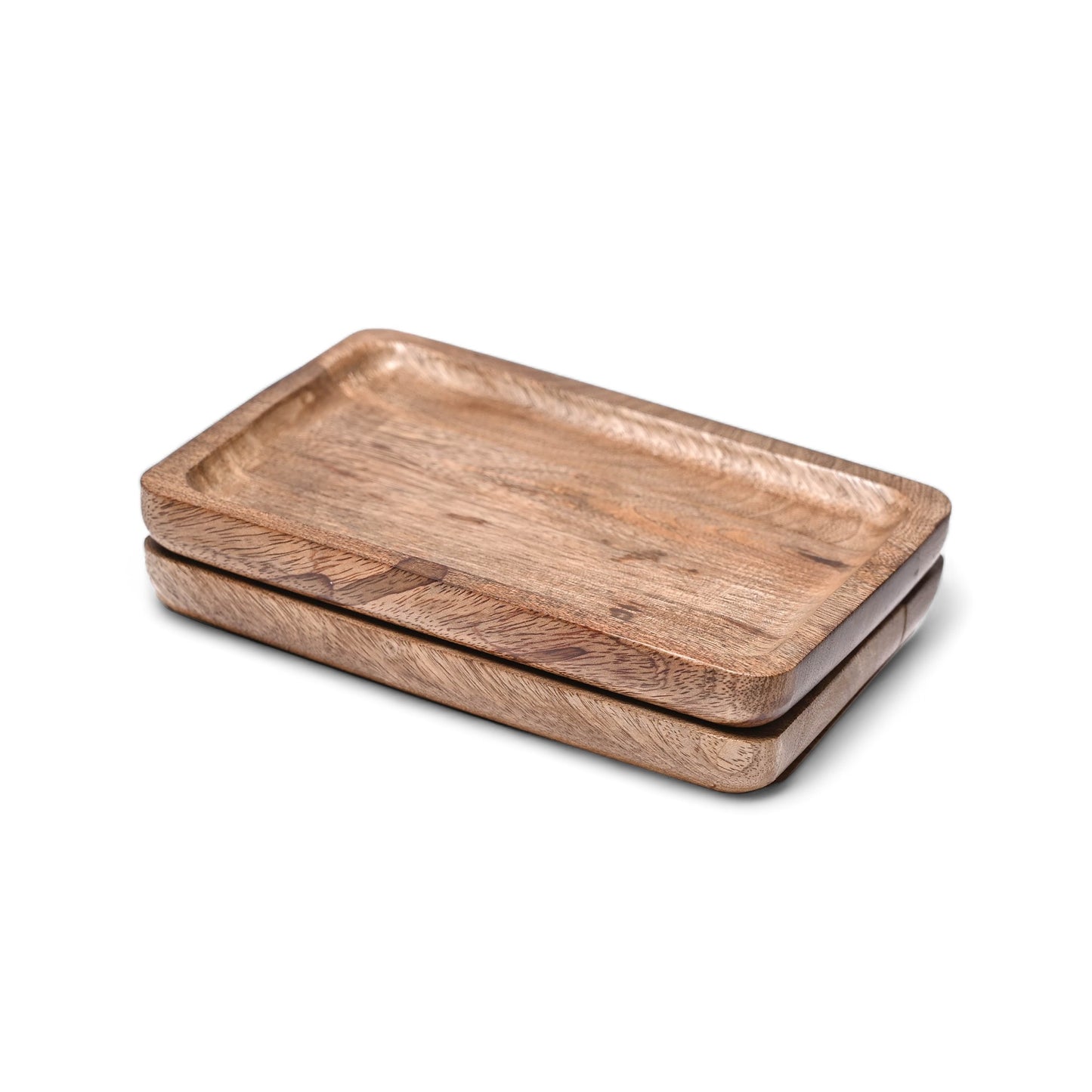 Small wooden tray, round edged rustic serving tray, farmhouse decor, 5X7 inches