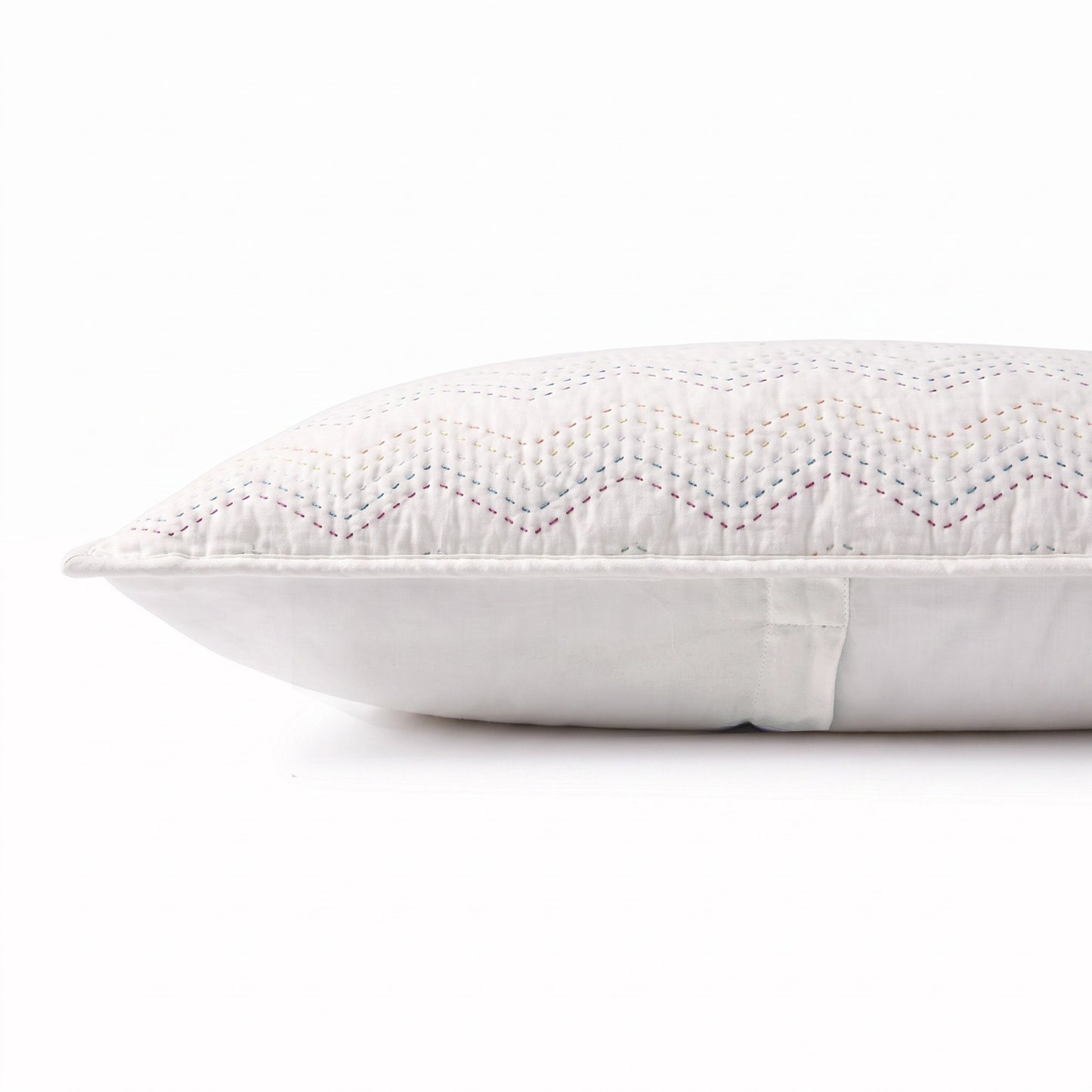 White Kantha Quilt | Chevron Pattern Quilting | Quilt Set, Quilt or Pillow Case