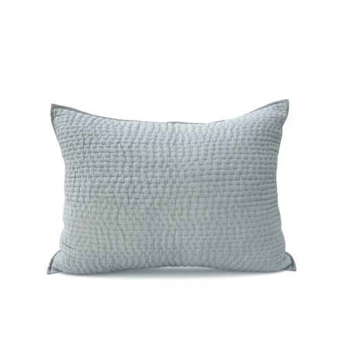 DUCK EGG colour Kantha cotton Quilted pillow cases, Sizes available