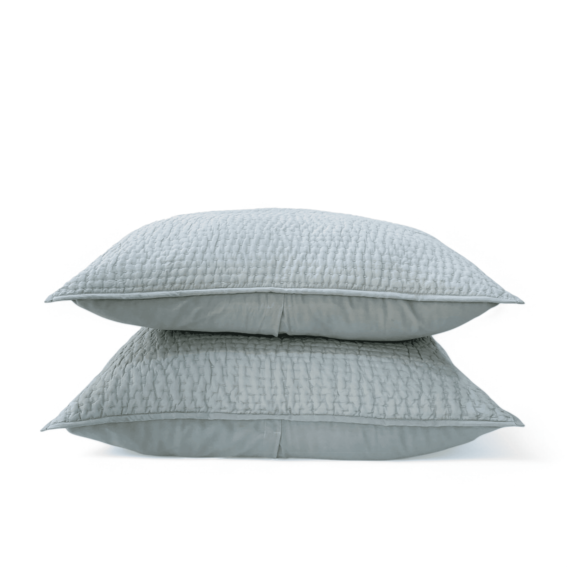 DUCK EGG colour Kantha cotton Quilted pillow cases, Sizes available