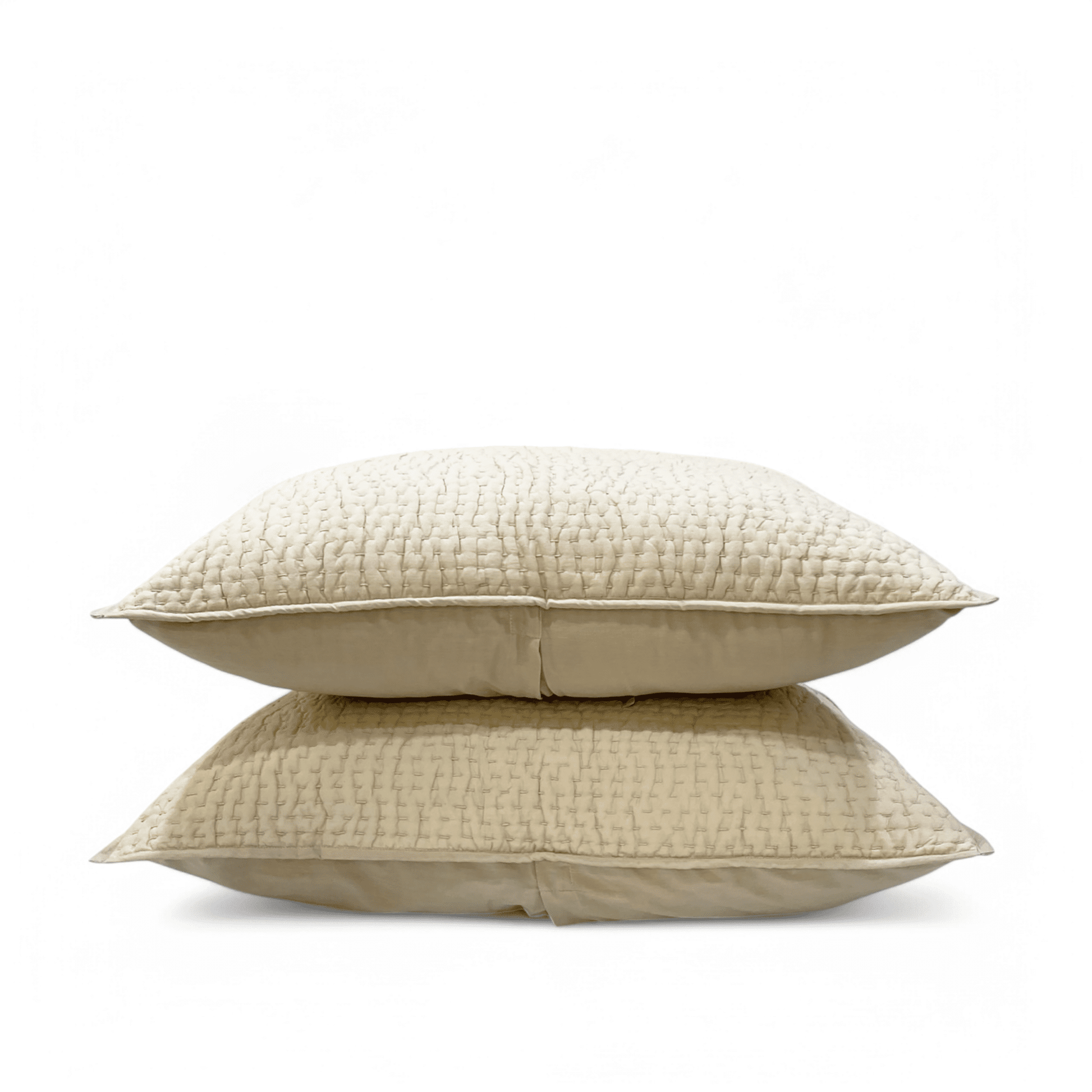SANDSTONE colour handmade Kantha cotton Quilted pillow cases, Sizes available