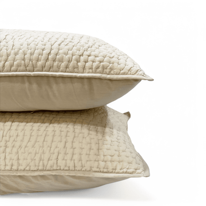 SANDSTONE colour handmade Kantha cotton Quilted pillow cases, Sizes available