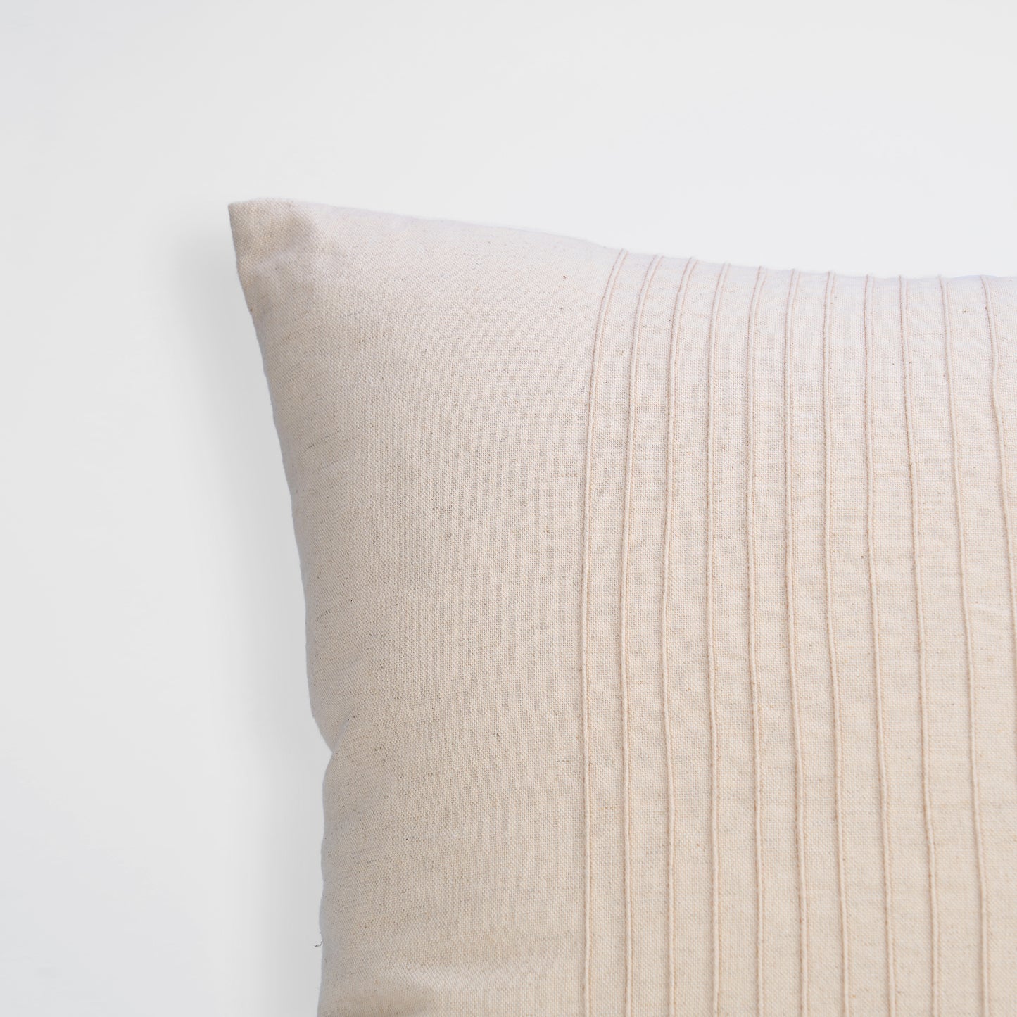 AMOUR - Solid Beige Linen Pillow cover with pin tucks, sizes available