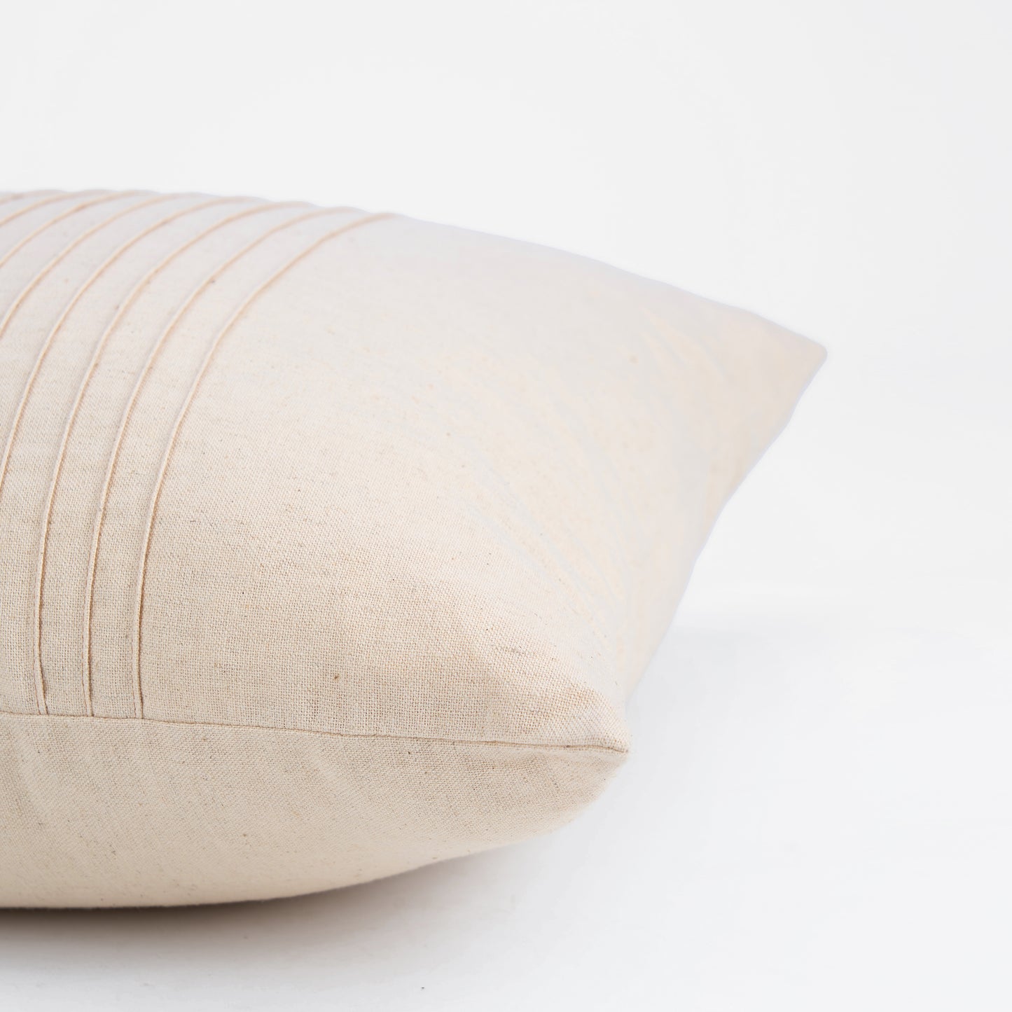 AMOUR - Solid Beige Linen Pillow cover with pin tucks, sizes available