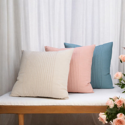 AMOUR - Solid Blush Linen Pillow cover with pin tucks, sizes available