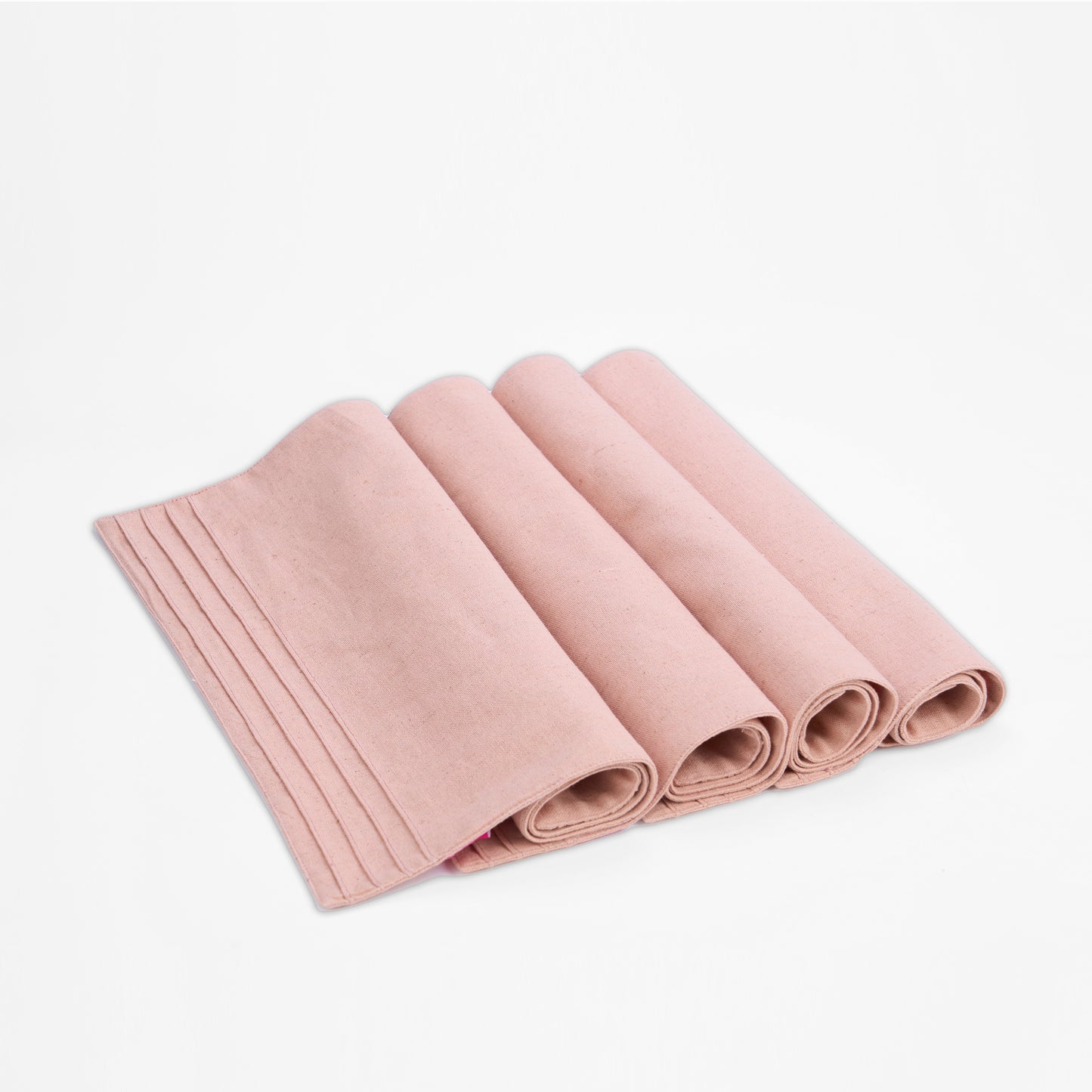 AMOUR - Solid Blush linen cotton Placemat with pintuck border, 13X19 inches