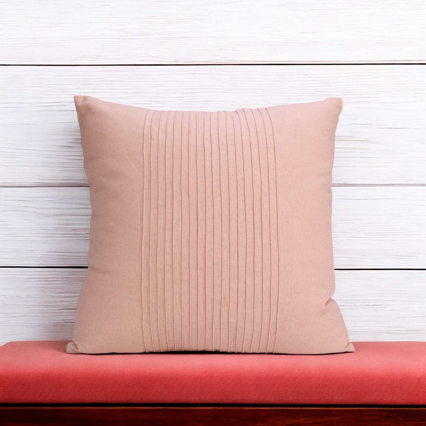 AMOUR - Solid Blush Linen Pillow cover with pin tucks, sizes available