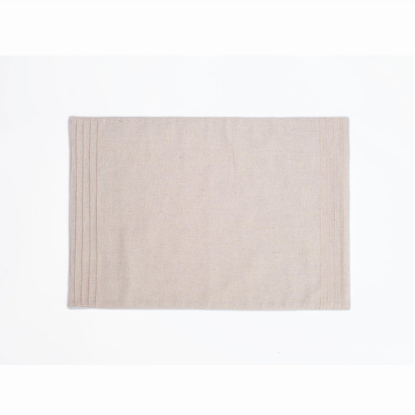 AMOUR - Solid Beige linen cotton Placemat with pintuck border, 13X19 inches