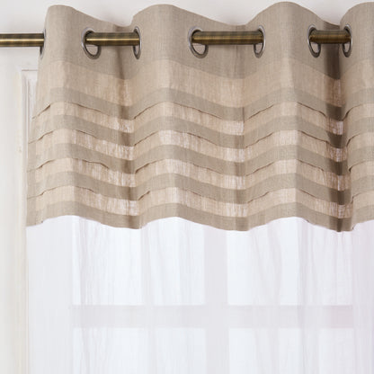 LINEN & ORGANDY curtain - Linen pletes with organdy panel, sizes available