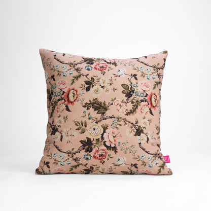 AMOUR - BLUSH Linen Pillow cover with vintage rose print, reversible, sizes available