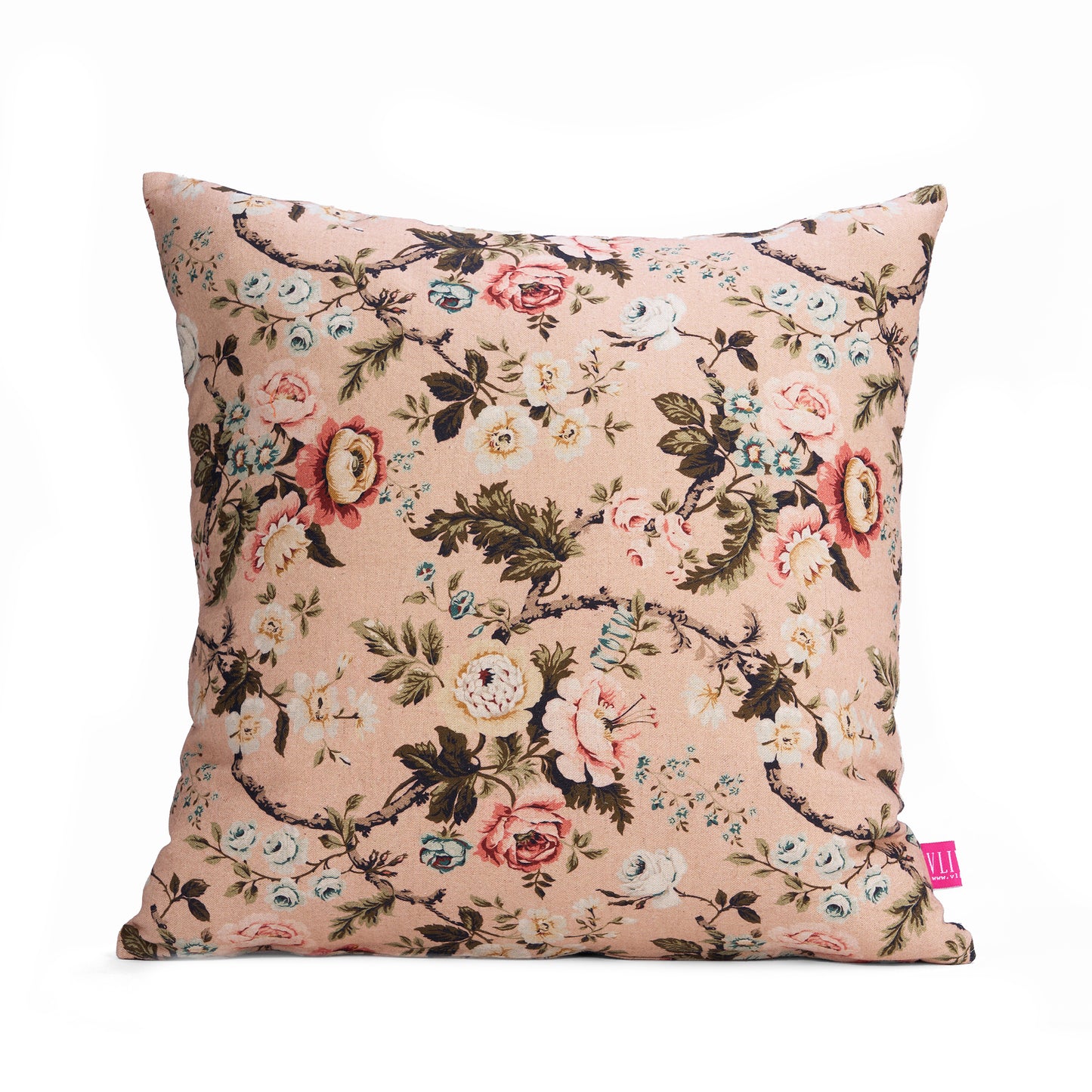 AMOUR - Blush Rose Print Linen Bed runner set - King / Queen / Twin Size