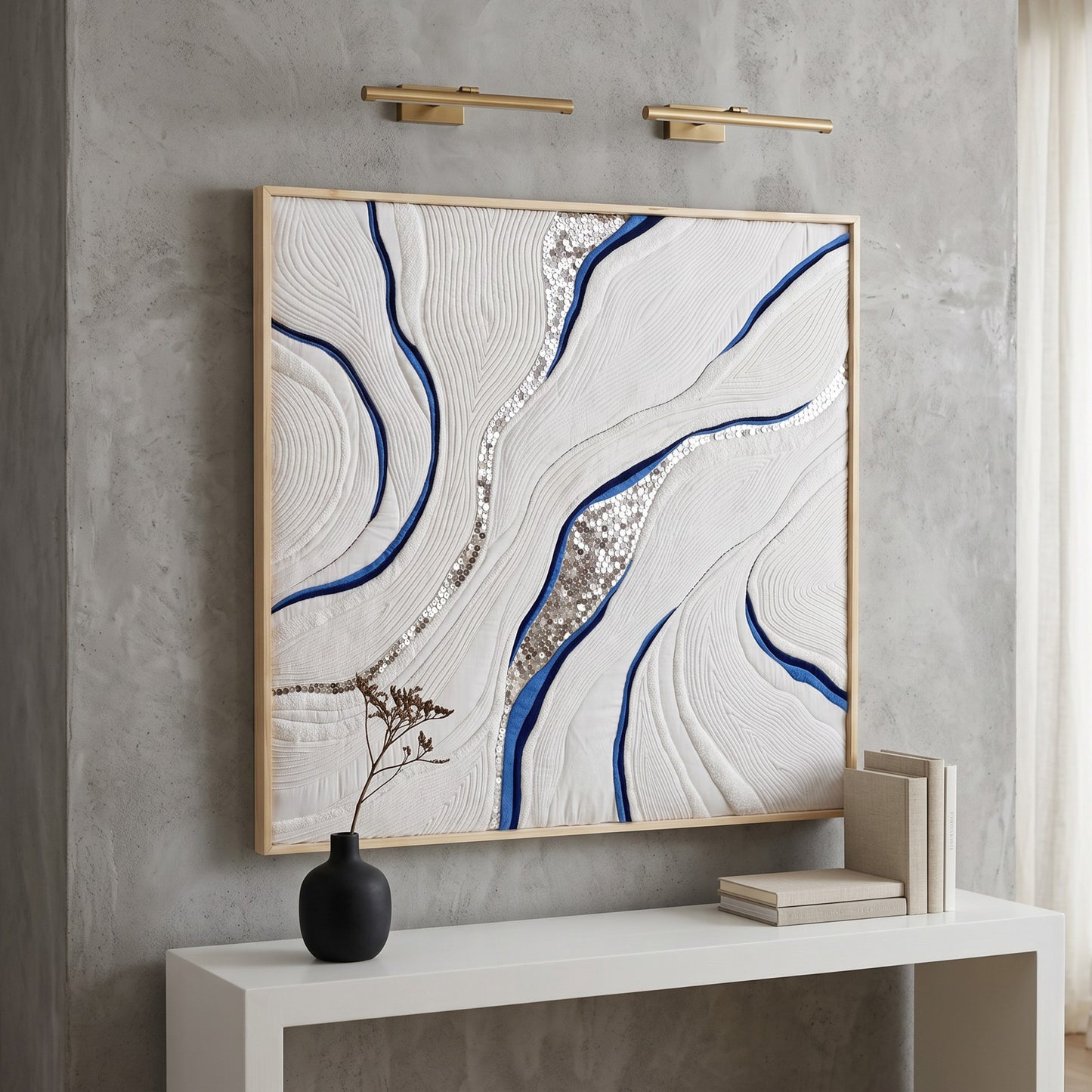 SNOWMELT - Quilted Textile Wall Art | 2 Sizes | Unframed