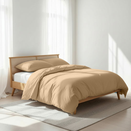 BEIGE - 300TC Duvet cover, premium cotton satin