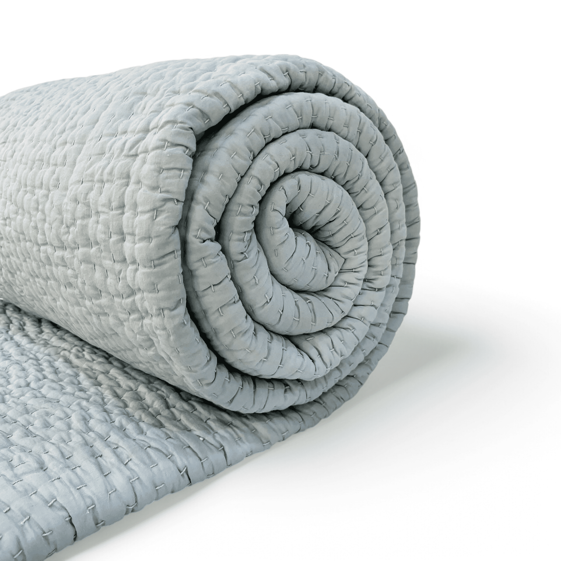 DUCK EGG colour Kantha cotton Quilt, Sizes available