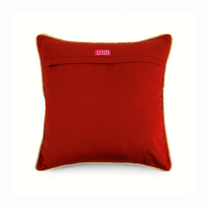 Christmas pillow cover, red and gold, script, merry Christmas, quilted, embroidered cushion cover