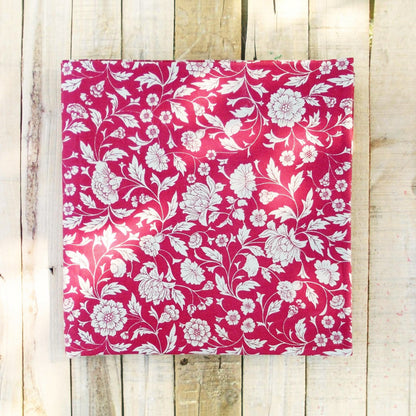 Marsala Kalamkari Cotton Tablecloth – White Floral Print | 3 Sizes | Vliving