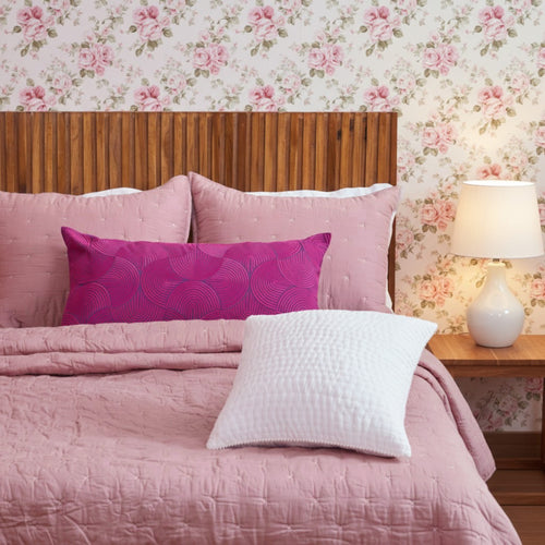 Old Rose 300TC Fine Cotton Quilted Bed Set – Diamond Pattern Tuck Quilting